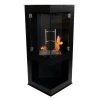 Alaska Corner Bioethanol Stove Fireplace by ScandiFlames – a sleek black bioethanol stove designed for corner placement.