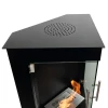 Alaska Corner Bioethanol Stove Fireplace by ScandiFlames – a sleek black bioethanol stove designed for corner placement.
