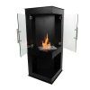 Alaska Corner Bioethanol Stove Fireplace by ScandiFlames – a sleek black bioethanol stove designed for corner placement.