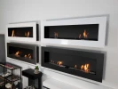 Murus 1600 Matte White wall-mounted bioethanol fireplace by ScandiFlames, featuring a sleek and modern design.