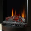 British Fires Ashurst Electric Stove in black with realistic flame effect and remote control.