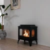 Atlanta Single Bioethanol Stove by ScandiFlames in black, featuring a modern design and eco-friendly heating.