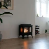 Atlanta Single Bioethanol Stove by ScandiFlames in black, featuring a modern design and eco-friendly heating.