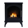 Austin Black Freestanding Bioethanol Stove by ScandiFlames, featuring a sleek black finish and clean-burning bioethanol flame.
