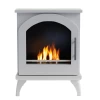 Austin White Freestanding Bioethanol Stove by ScandiFlames, a stylish and eco-friendly heating solution with manual control.