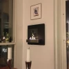 ScandiFlames Elegant Black Wall-mounted Fireplace - Modern wall-mounted bioethanol fireplace with a sleek black finish and 6-hou