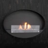 Maryland Oval Wall Hanging Slim Fireplace by ScandiFlames – a sleek and modern black bioethanol wall-mounted fireplace.