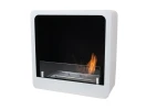 ScandiFlames Square Bioethanol Fireplace with Round Edges - White, wall-mounted, 1.5L capacity, manual control, 6-hour burn time