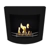 ScandiFlames Wall Mounted Bioethanol Fireplace in black, featuring a sleek design and manual control for effortless operation.