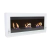 ScandiFlames Large Wall Mounted Biofireplace in White - A stylish, wall-mounted bioethanol fireplace with a 4.5-litre capacity a