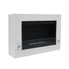 Nebraska White Wall-Mounted Biofireplace by ScandiFlames, a sleek and modern bioethanol fireplace with a white finish.