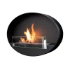 Maryland Oval Wall Hanging Slim Fireplace by ScandiFlames – a sleek and modern black bioethanol wall-mounted fireplace.