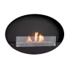 Maryland Oval Wall Hanging Slim Fireplace by ScandiFlames – a sleek and modern black bioethanol wall-mounted fireplace.