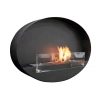 Maryland Oval Wall Hanging Slim Fireplace by ScandiFlames – a sleek and modern black bioethanol wall-mounted fireplace.