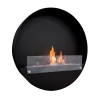 Delaware XL black Ø80 cm by ScandiFlames – a stylish wall-mounted bioethanol fireplace with a sleek black finish, offering a 7-h