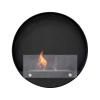 Delaware S Round Design Fireplace by ScandiFlames, a sleek Ø50 cm wall-mounted bioethanol fireplace in black.