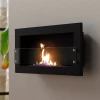 Texas Black Wall Mounted Bioethanol Fireplace by ScandiFlames, a stylish black fireplace with manual control and a 3-hour burn t