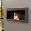 Texas Steel Wall-Mounted Bioethanol Fireplace by ScandiFlames – a modern, steel bioethanol fireplace with a sleek design and man