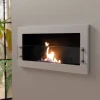 Texas White Wall-Mounted Bioethanol Fireplace by ScandiFlames in elegant white finish.