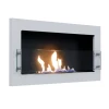 Texas White Wall-Mounted Bioethanol Fireplace by ScandiFlames in elegant white finish.
