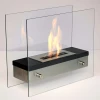 Merton Table Bio Fireplace by ScandiFlames – a stylish glass tabletop bioethanol fireplace with a 1-litre capacity and 4-hour bu