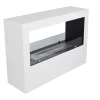 Lansing L White Freestanding Bioethanol Fireplace by ScandiFlames with a sleek modern design.