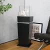 ScandiFlames Elegant Bioethanol Fireplace – A sleek black floor-standing bioethanol fireplace with manual control, perfect for i