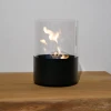 Kennington Round Tabletop Bioethanol Fireplace - Black with a sleek, modern design and clean-burning flame.