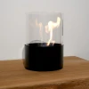 Kennington Round Tabletop Bioethanol Fireplace - Black with a sleek, modern design and clean-burning flame.