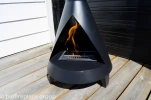 Salem Steel Bio Fire by ScandiFlames – a black bioethanol stove with a wood burner design, offering a cosy ambience and efficien