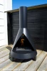 Salem Steel Bio Fire by ScandiFlames – a black bioethanol stove with a wood burner design, offering a cosy ambience and efficien