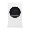 ScandiFlames White Bioethanol Fireplace with Round Cutout – Floor-standing, modern design, 1.2-litre capacity, 6-hour burn time.