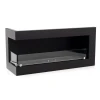 ScandiFlames Corner Fireplace 85 cm - Left - sleek black built-in bioethanol fireplace with manual control and 7-hour burn time.