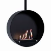 ScandiFlames Ottawa Black 60 cm ceiling-mounted bioethanol fireplace with a sleek black finish and modern design.