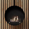 ScandiFlames Ottawa Black 60 cm ceiling-mounted bioethanol fireplace with a sleek black finish and modern design.