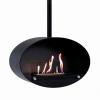 ScandiFlames Halifax Black 60 cm ceiling-mounted bioethanol fireplace with sleek black finish and modern design.
