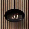 ScandiFlames Halifax Black 60 cm ceiling-mounted bioethanol fireplace with sleek black finish and modern design.
