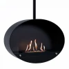 Halifax Black - 80 cm ceiling-mounted bioethanol fireplace by ScandiFlames in a sleek black finish, offering a modern and stylis
