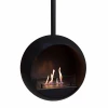 Edmonton Suspended Bioethanol Fireplace by ScandiFlames in black – modern loft-style ceiling-mounted bioethanol fireplace.
