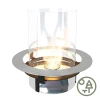 Planika Rondo Commerce Insert – round manual bioethanol burner with stainless steel finish, offering 7 hours of burn time.