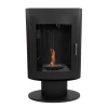 Trenton Bioethanol Stove on Stand by ScandiFlames in black finish, featuring a modern design and efficient heating.