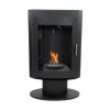 Trenton Bioethanol Stove on Stand by ScandiFlames in black finish, featuring a modern design and efficient heating.