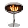 Cocoon Pedestal - Polished Steel bioethanol fireplace with a sleek, freestanding design and polished steel finish.