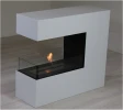 Topeka White Bioethanol Fireplace by ScandiFlames, crafted from powder-coated steel with a sleek white finish and three-sided op