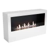 Bismarck White Freestanding 1-Sided Bio Fireplace by ScandiFlames – modern, eco-friendly heating solution.
