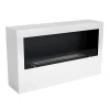 Bismarck White Freestanding 1-Sided Bio Fireplace by ScandiFlames – modern, eco-friendly heating solution.