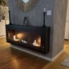 ScandiFlames Wall Mounted Bioethanol Fireplace in Black, a sleek and modern manual bioethanol fireplace with a 4.5-litre capacit