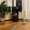 Montgomery Black Open Bioethanol Wood-stove by ScandiFlames, a stylish and modern heating solution with a sleek black design.
