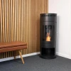 Washington Bioethanol Wood-burning Stove by ScandiFlames in black, featuring a modern design and eco-friendly heating.