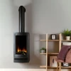 Bramshaw Wall-Mounted Electric Fireplace by British Fires in sleek black finish with realistic flame effect.